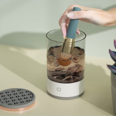 Ideale cadeau - Pulitore elettrico per pennelli da trucco ricaricabili