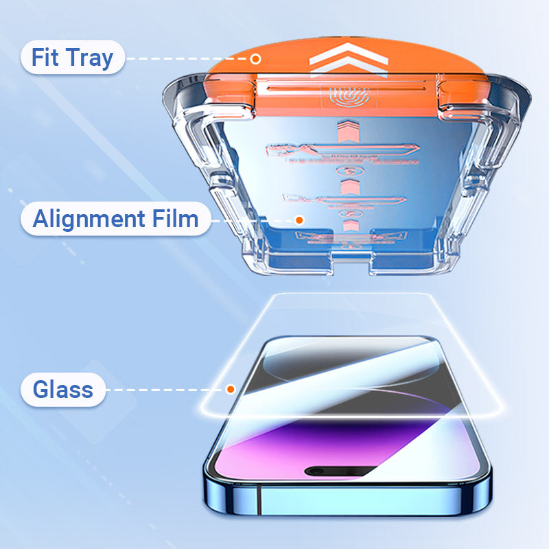 🔥50% UIT🔥Proteggi schermo in vetro Gehard 4K HD/anti-sluipend con installazione automatica di Stofeliminazione per iPhone 