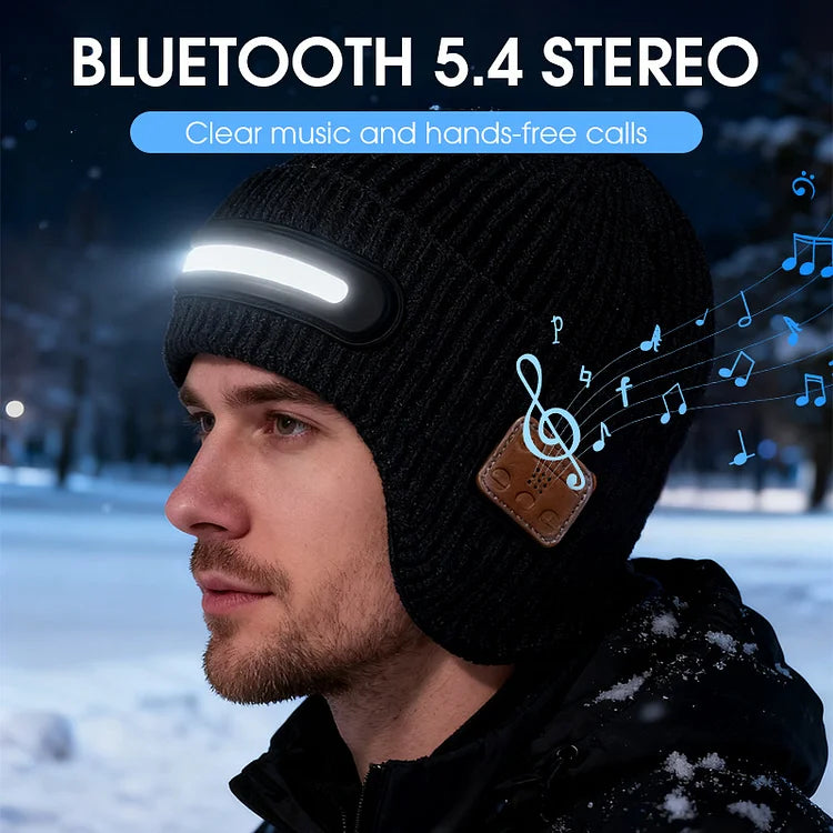 Cappello Beanie Ricaricabile con Bluetooth e Luce