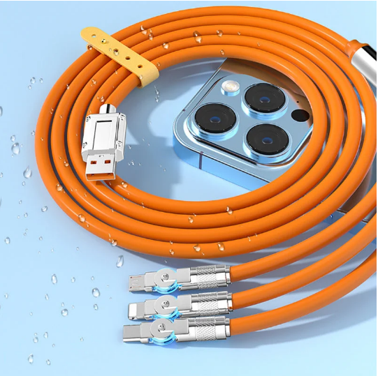 🔥 Cavo dati a gomito rotante 3 in 1 per la ricarica rapida del furgone⚡