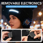 Cappello Beanie Ricaricabile con Bluetooth e Luce