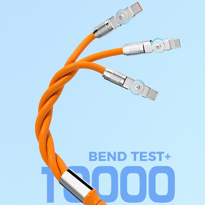 🔥 Cavo dati a gomito rotante 3 in 1 per la ricarica rapida del furgone⚡