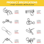 Rompicapo in metallo con anello da otto pezzi, versione blu