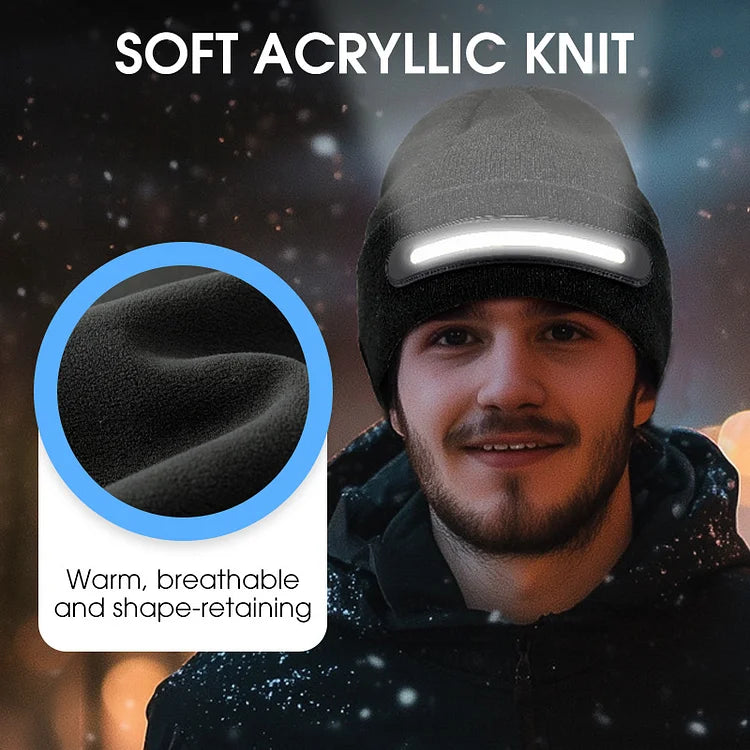 Cappello Beanie Ricaricabile con Bluetooth e Luce