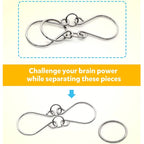 Rompicapo in metallo con anello da otto pezzi, versione blu