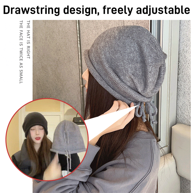 Gebreide Populaire Muts Om Het Kleine Gezicht Te Laten Zien 