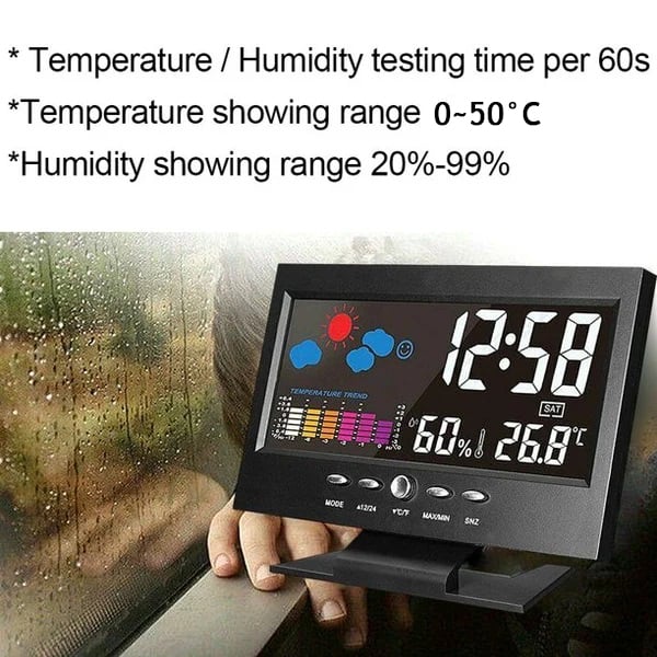 Monitor digitale della temperatura a LED Weersverwachting Sveglia con pannello LED 