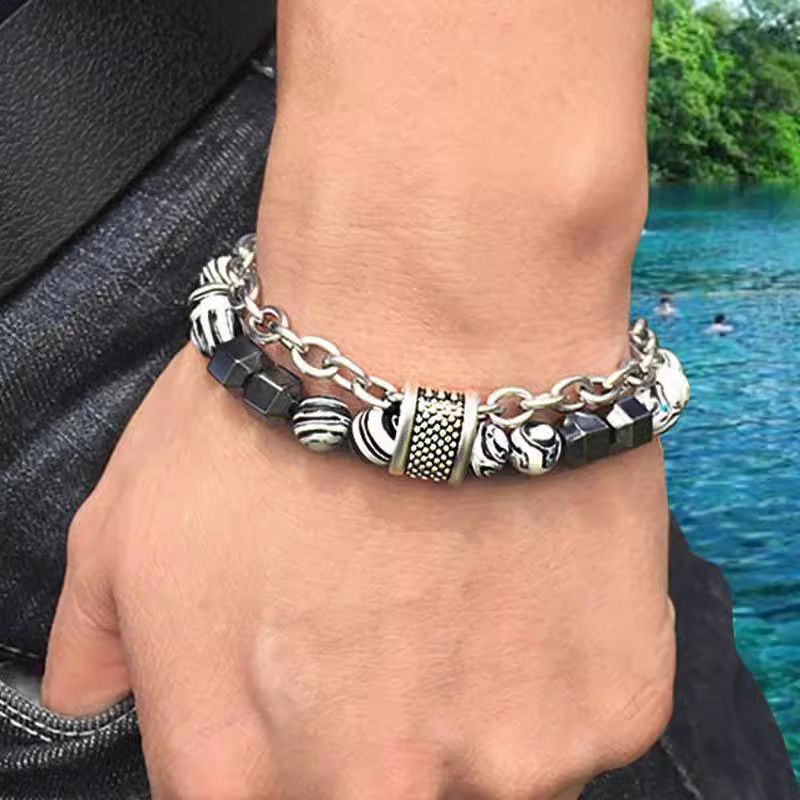 Perfetto braccialetto Cadeau-Retrò Met Malachietstenen Kralen 