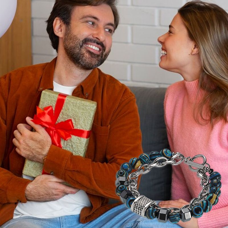 Perfetto braccialetto Cadeau-Retrò Met Malachietstenen Kralen 