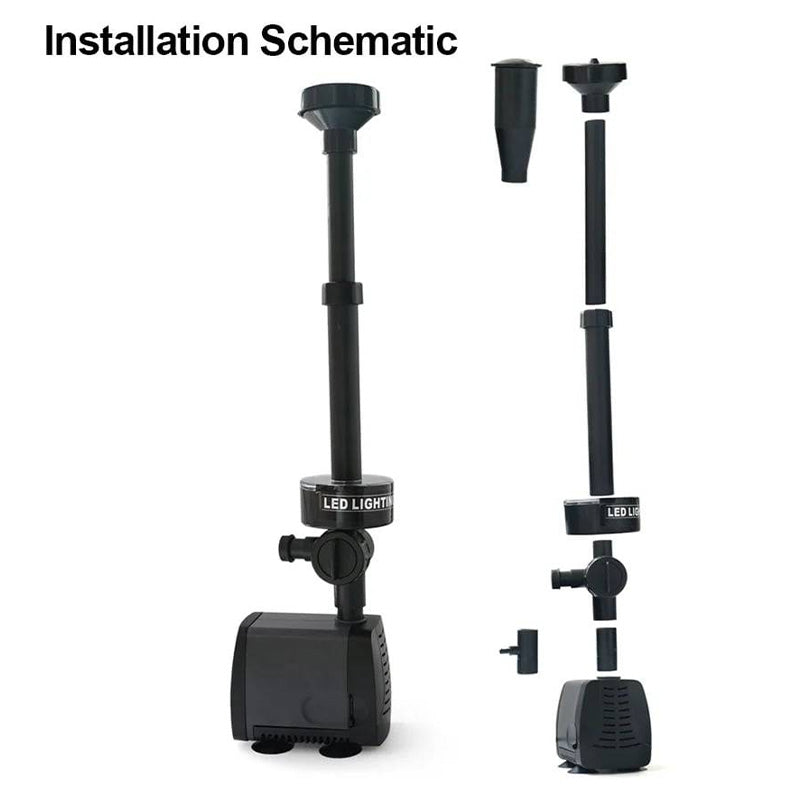 Fonteinpomp con illuminazione a LED colorata 