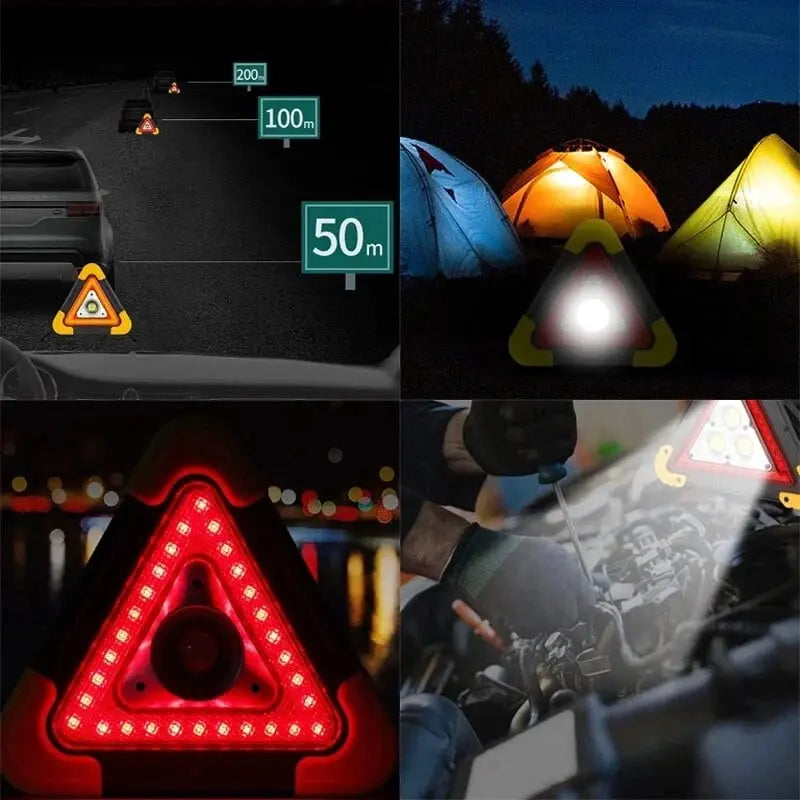 🚗Fantastica offerta speciale - Sconto del 50%🆘Luce di segnalazione di emergenza solare triangolare 3 in 1 per la strada✨ 