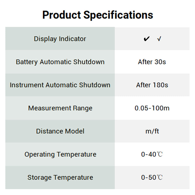Mini set di distanziometro laser portatile