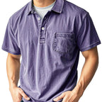 Camicia da uomo retrò casual Korte Mouwen con Kraag, Voorzak e Knoopsluiting