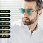 Eleganti occhiali da sole anti-luce blu senza filo