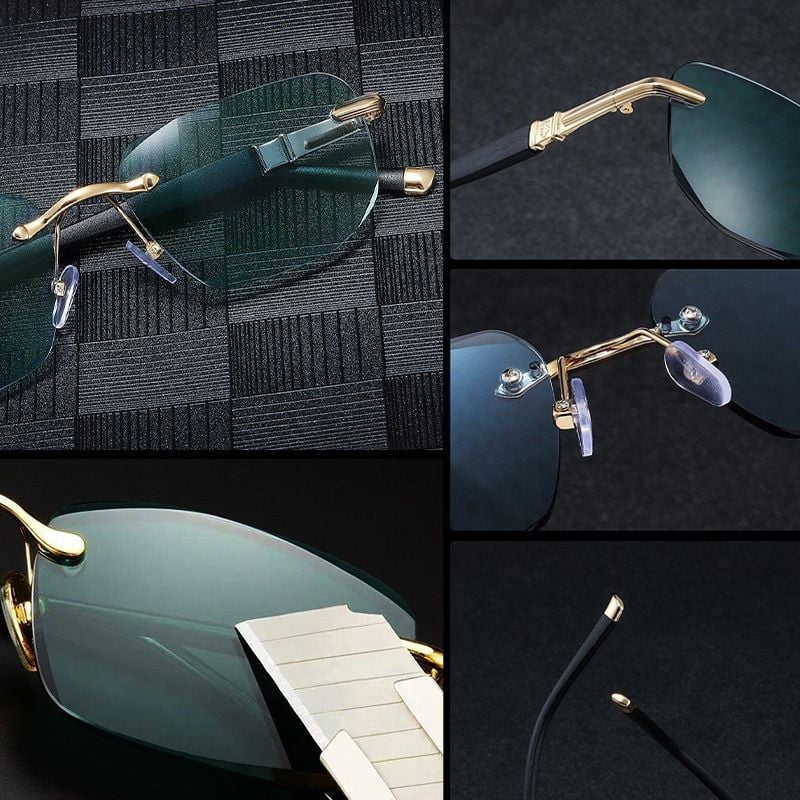 Eleganti occhiali da sole anti-luce blu senza filo