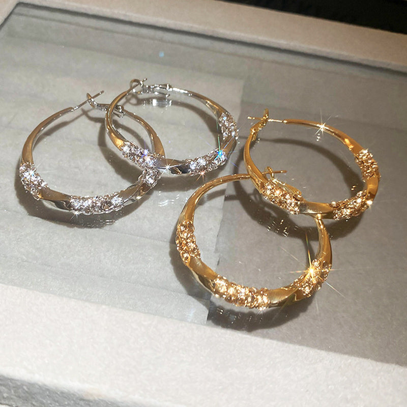 🌸🌸🌸La prevendita è aperta!!! Chi prima arriva, meglio alloggia!！！Orecchini circolari con zirconi