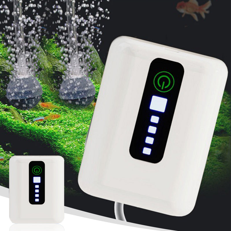 Pompa d'aria per acquario portatile e caricabile