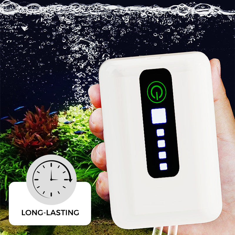 Pompa d'aria per acquario portatile e caricabile