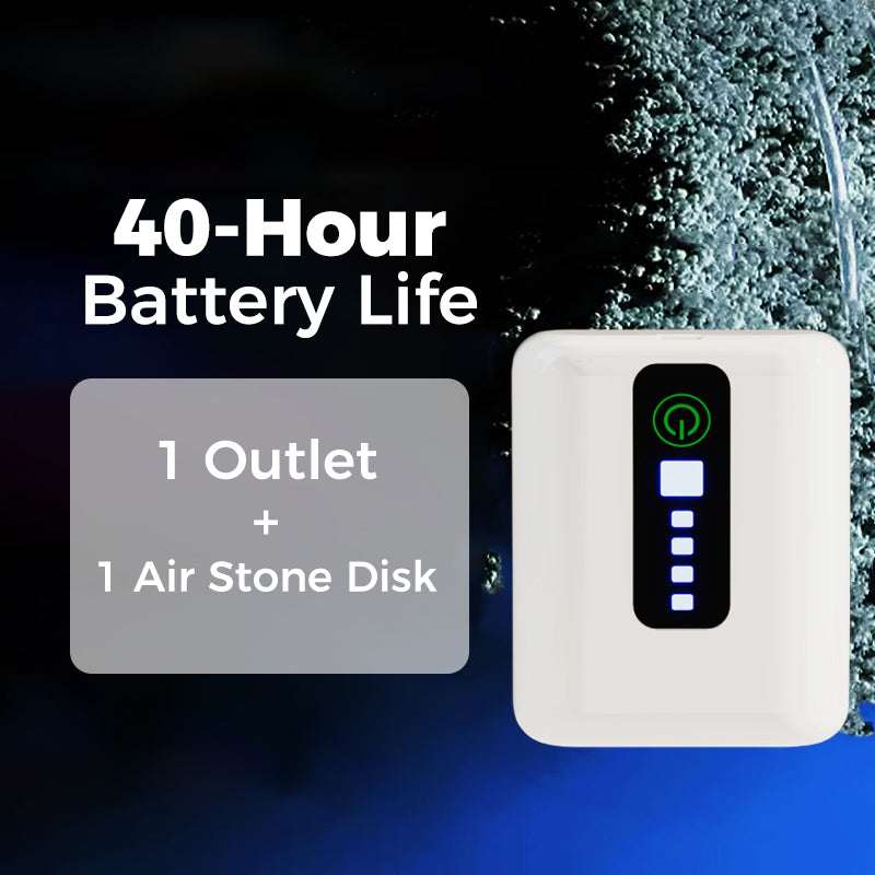 Pompa d'aria per acquario portatile e caricabile