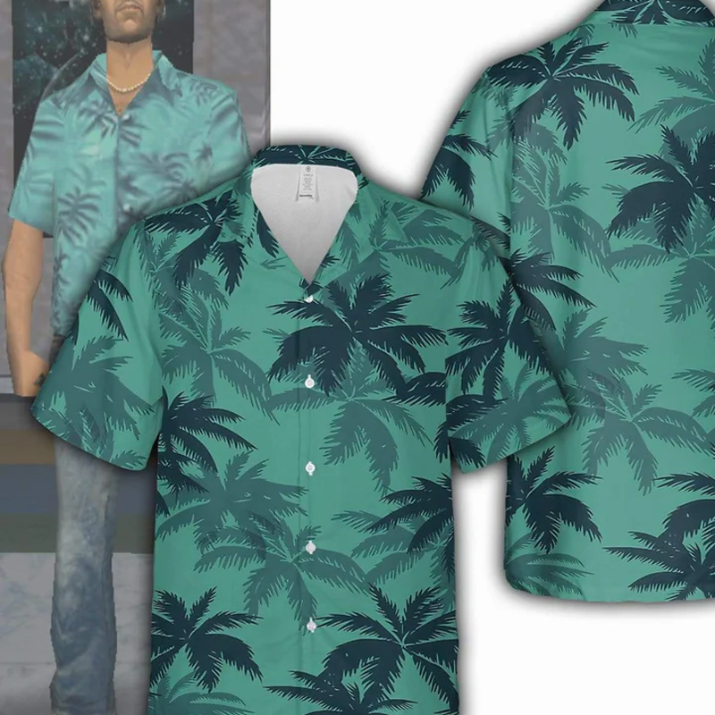 Camicia da uomo con stampa tropicale di Broek