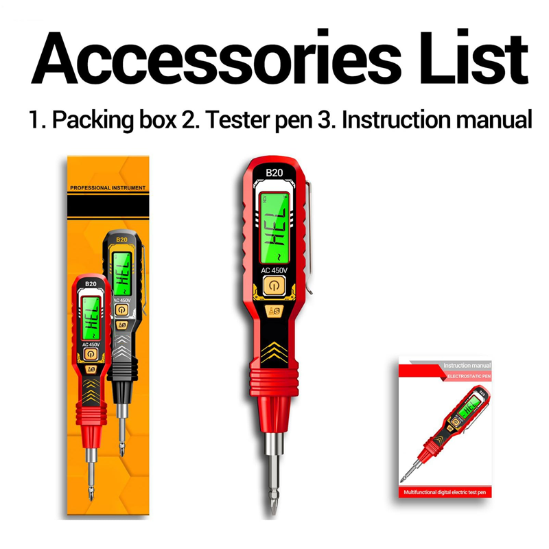 🔥Tester di tensione Contactloze con schermo LCD