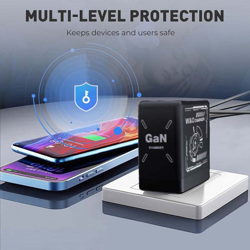 Caricabatterie da muro retrattile con doppi cavi