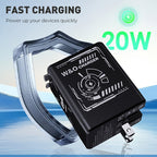 Caricabatterie da muro retrattile con doppi cavi