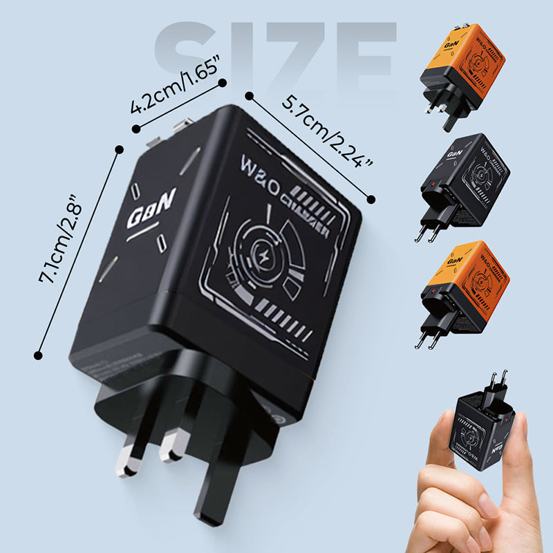 Caricabatterie da muro retrattile con doppi cavi