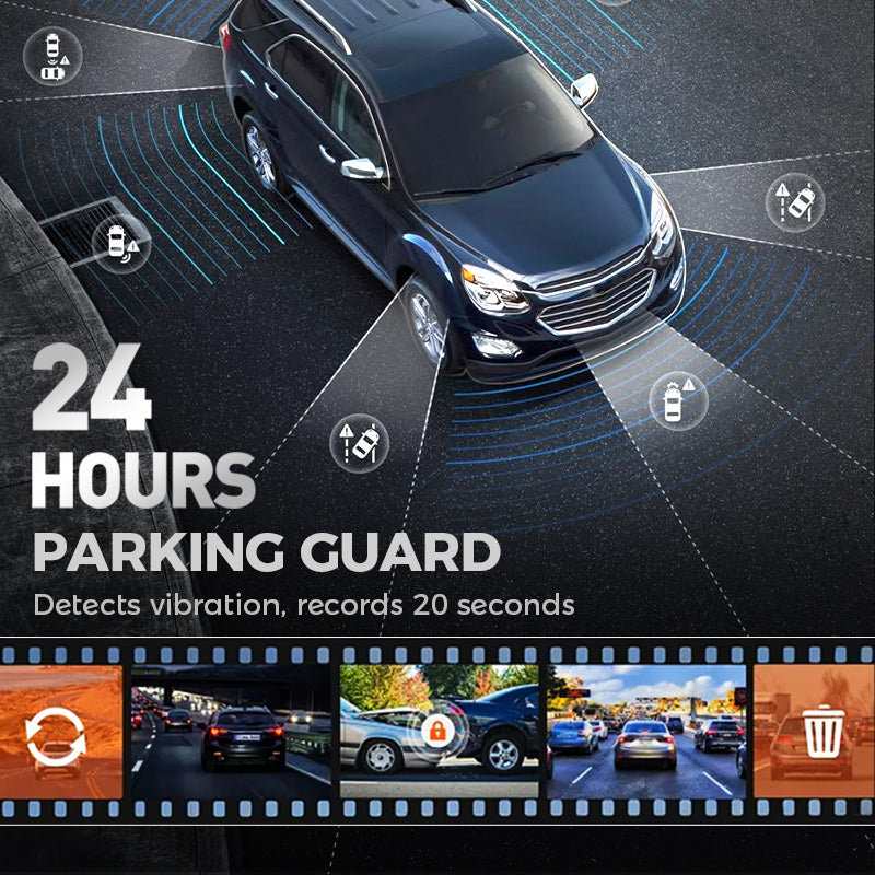 Dashcam HD con obiettivo anteriore e posteriore