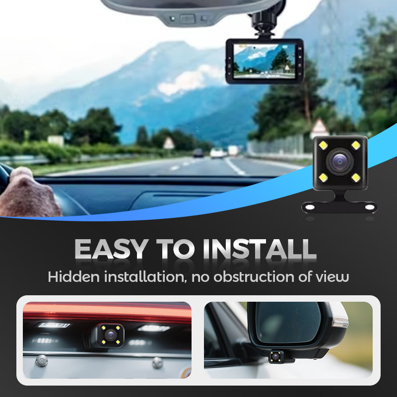 Dashcam HD con obiettivo anteriore e posteriore