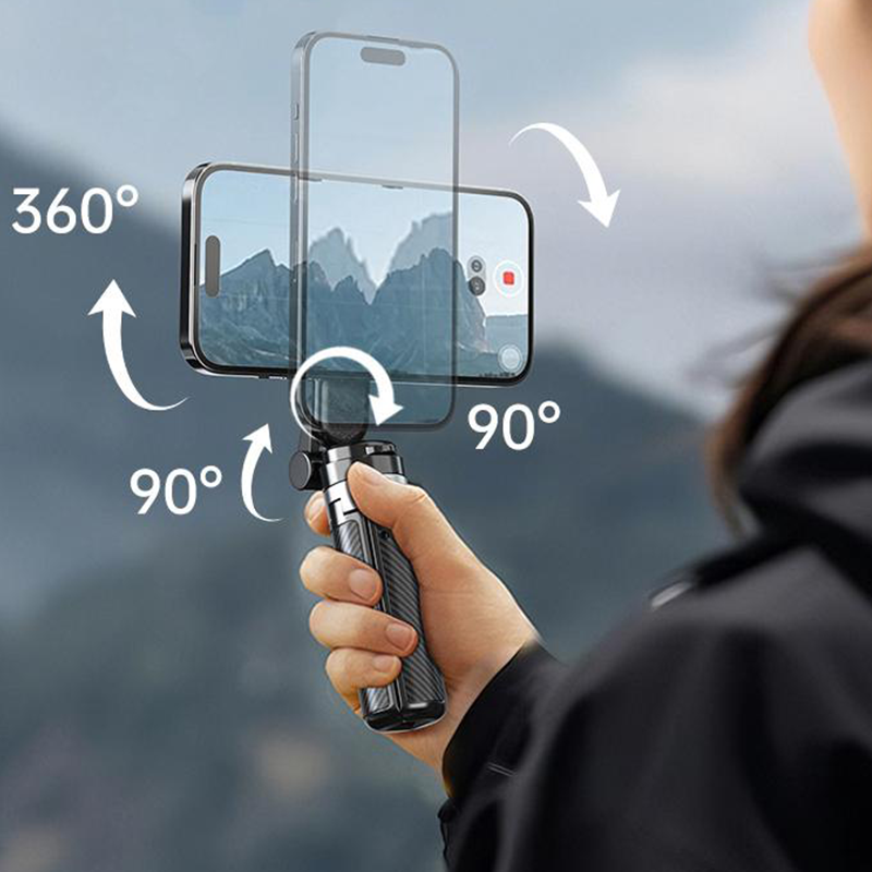 Bastone per selfie magnetico girevole a 360° multifunzionale 4 in 1