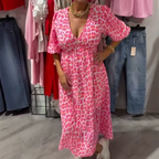 🔥 Abito con scollo a V e stampa da donna