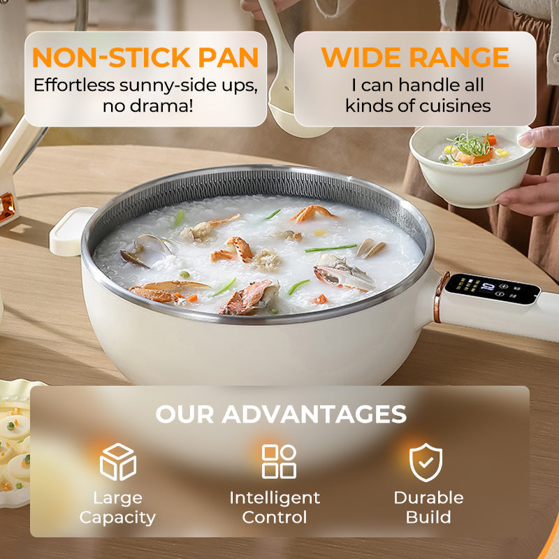 Wok elettrico con anti-aanbaklaag