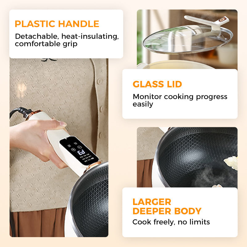 Wok elettrico con anti-aanbaklaag