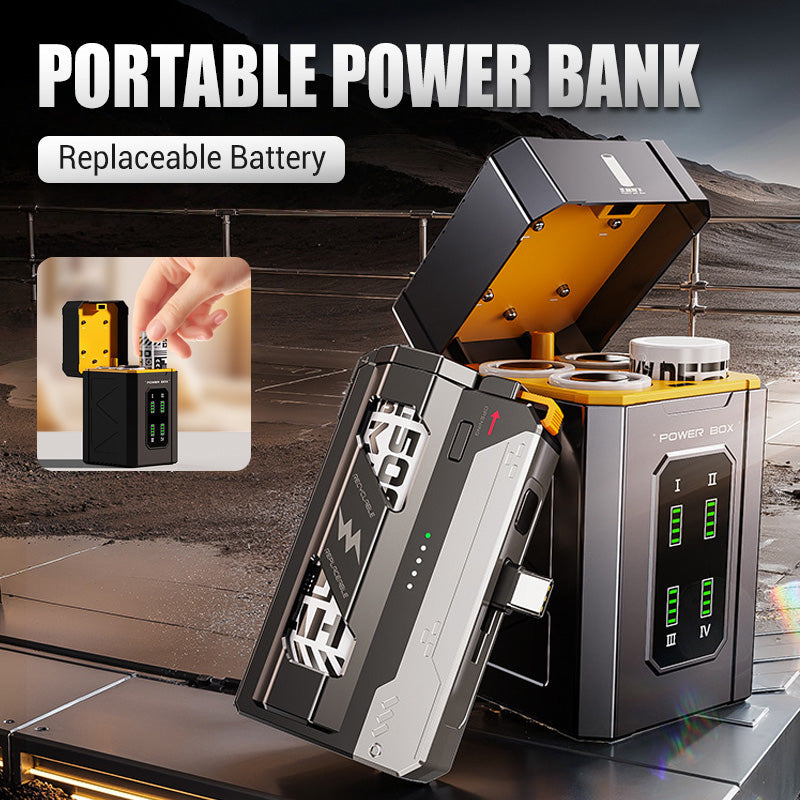 Power bank portatile con batteria rimovibile