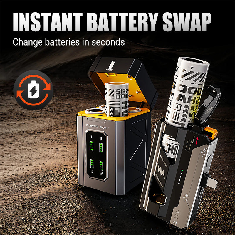 Power bank portatile con batteria rimovibile