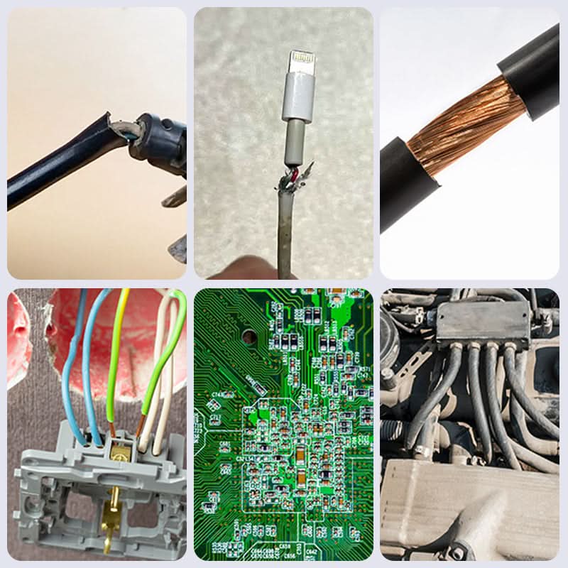 "Sluit kortsluiting AF in secondi! ⚡" "Geen gedoe meer met Traditionalele tape! ✂️