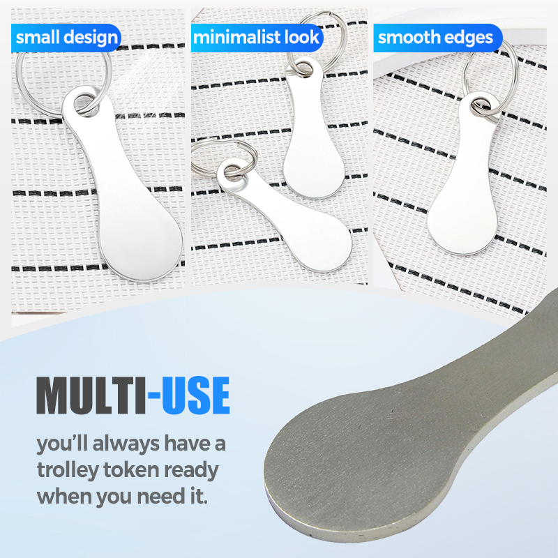 2 pezzi di RVS Winkelwagenmunt Sleutelhangers