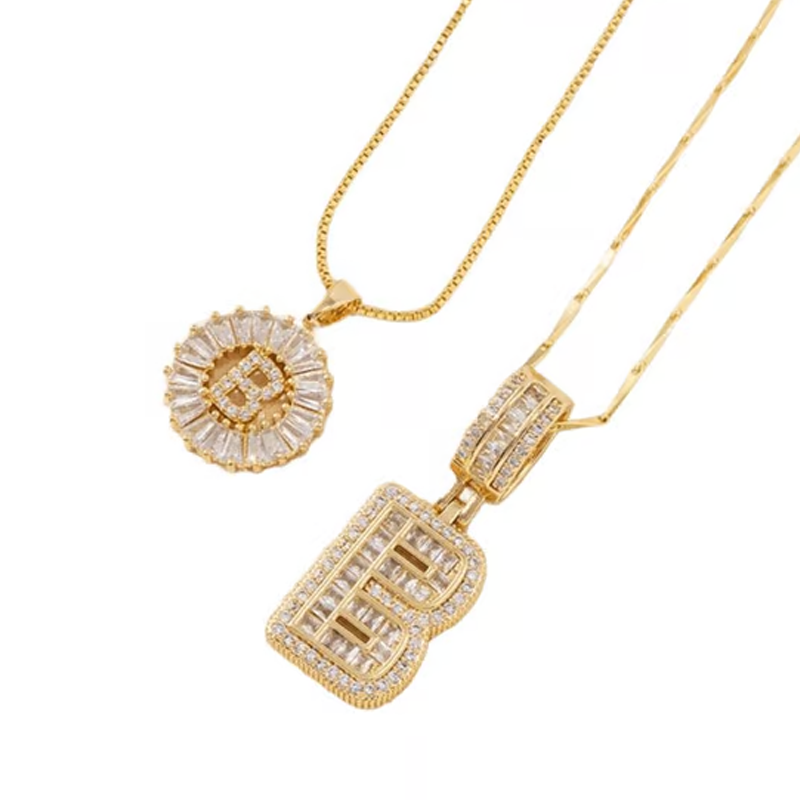 Gouden alfabet hanger ketting