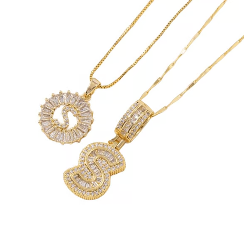 Gouden alfabet hanger ketting