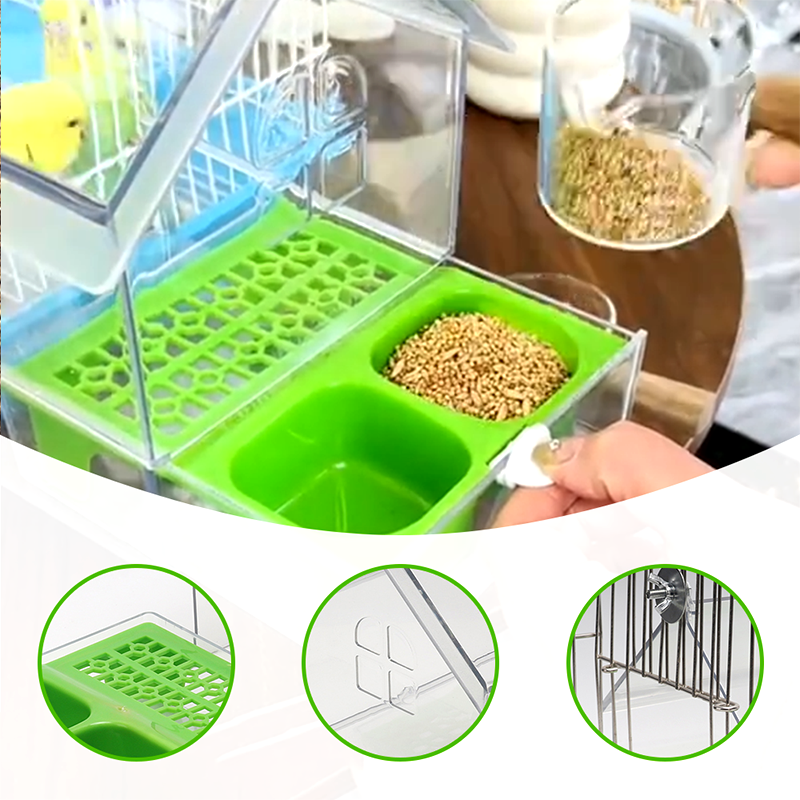 Voederbak trasparente sospeso per vogelkooi