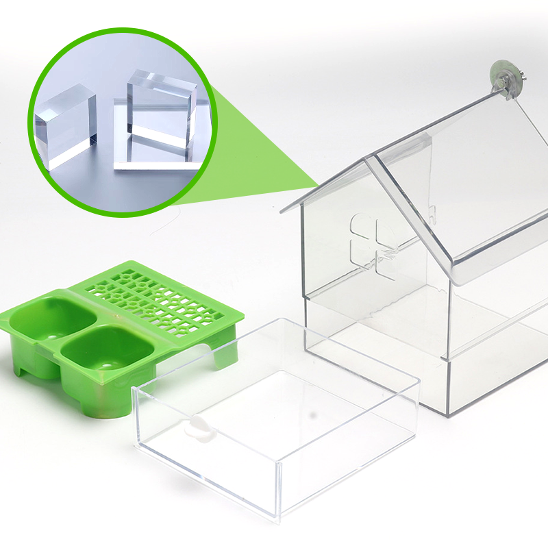 Voederbak trasparente sospeso per vogelkooi