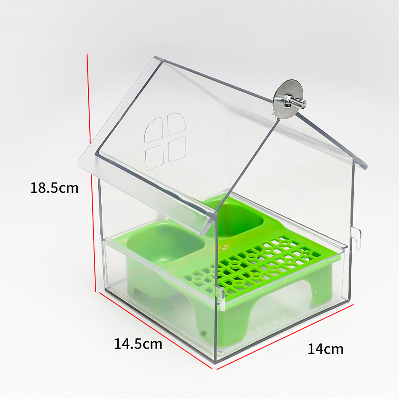 Voederbak trasparente sospeso per vogelkooi