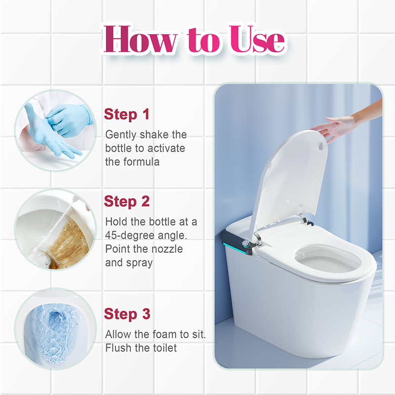 Potente spray detergente schiumogeno per WC 